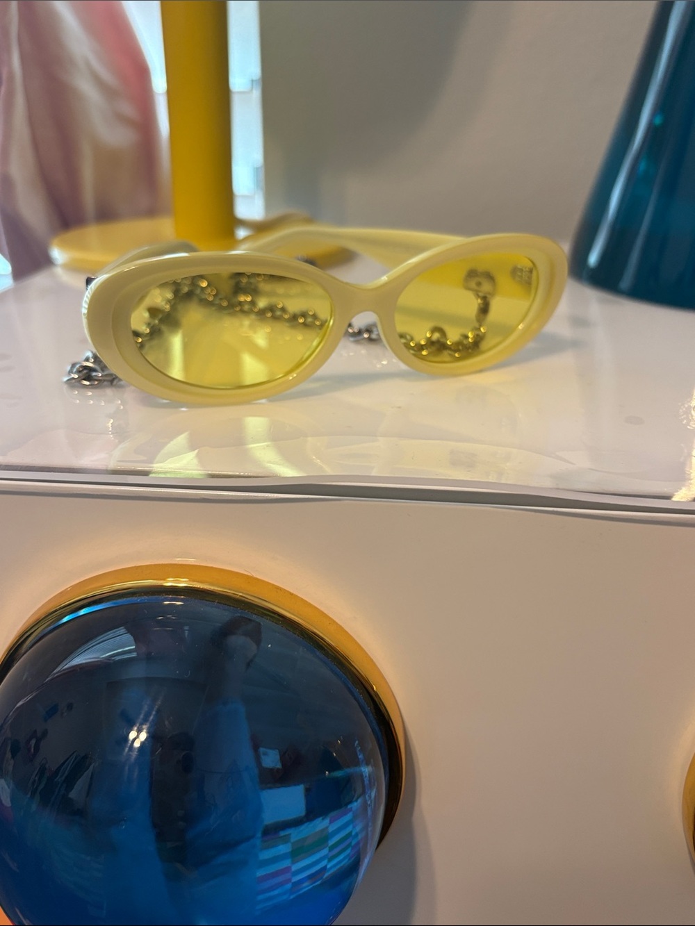 Tiffany & Co. Yellow Round Sunglasses with Heart Charm